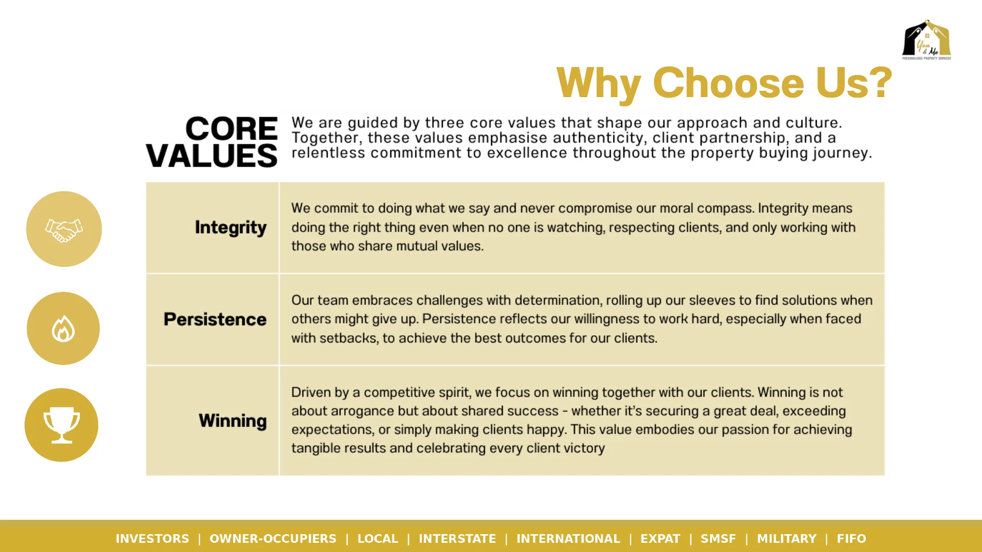 Why choose us: our core values
